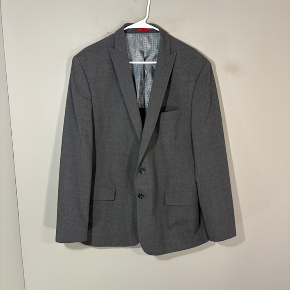 John Varvatos U.S.A. Blazer Mens 44R Gray Wool Stretch Sport Coat Notch Lapel